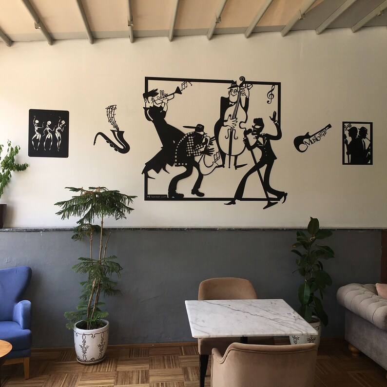 Jazz Band Wall Decor Jazz Band Wall Decor Music Metal Wall Etsy