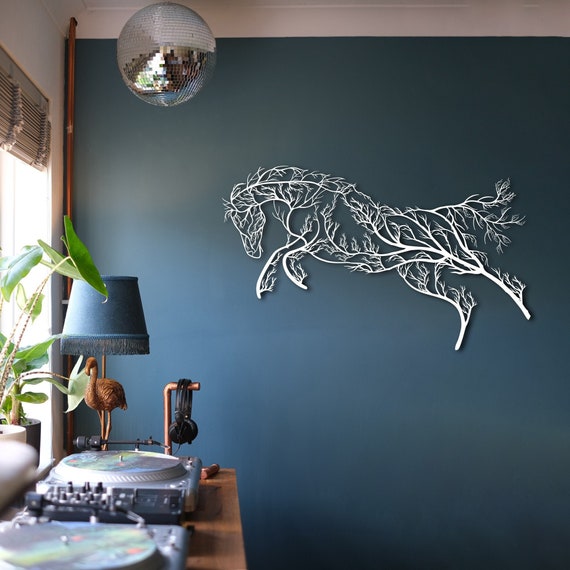 Tree Horse Metal Wall Decor, Home Decoration,Wall Sign,Wall Art,Minimalist  Art