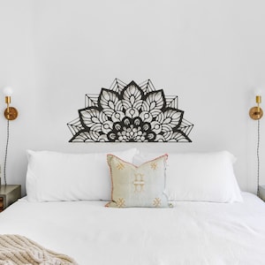 Mandala kunst aan de muur, metalen wand decor, mandala kunst aan de muur, slaapkamer muur decor, interieur, slaapkamer muur kunst, boven het bed decor, lotusbloem