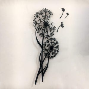 Metal Dandelion Wall Art: Floral Pusteblume with Flying Seeds image 16