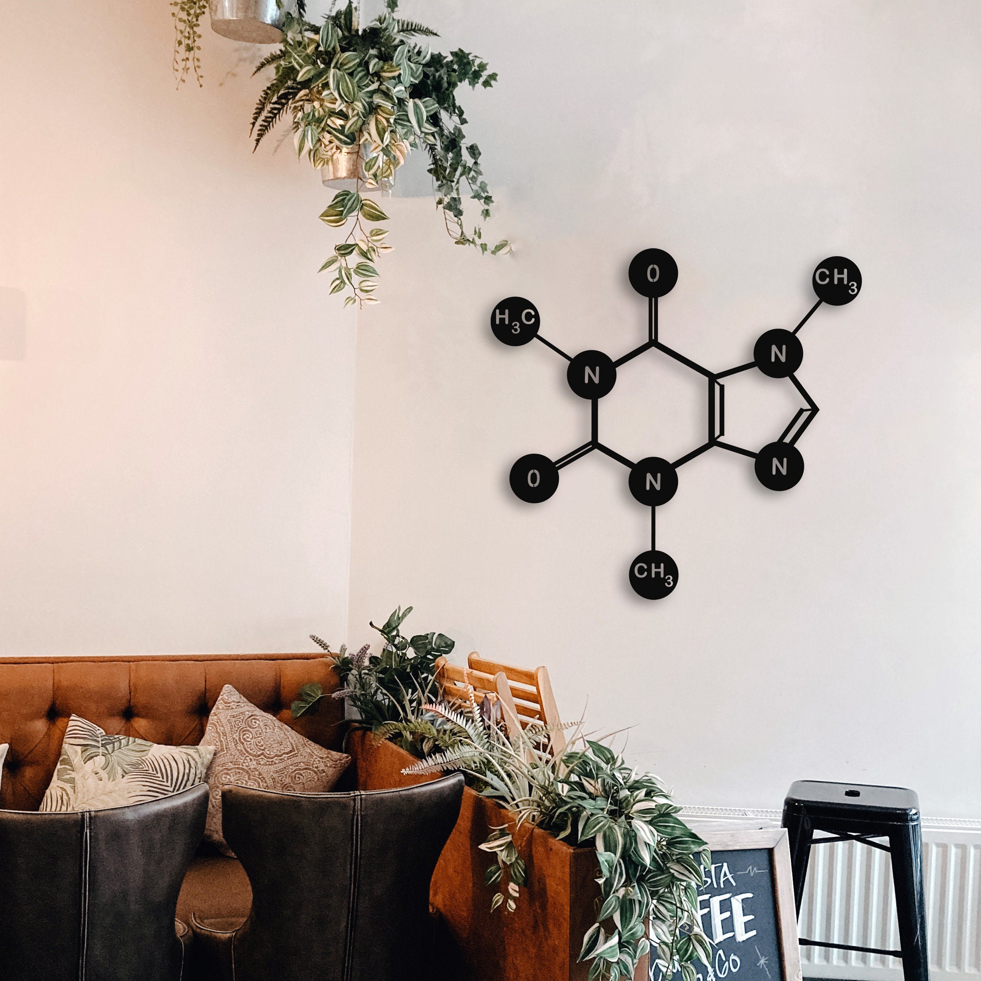 Caffeine Molecule Metal Wall Art: Chemistry Decor for Coffee Lovers - Etsy