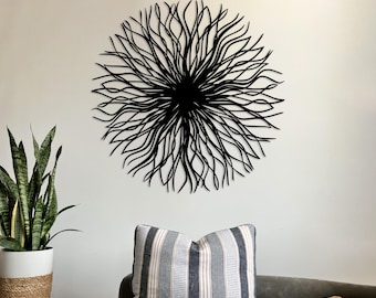 Decoración de pared de metal abstracta, arte moderno de acero redondo, 16-28 pulgadas