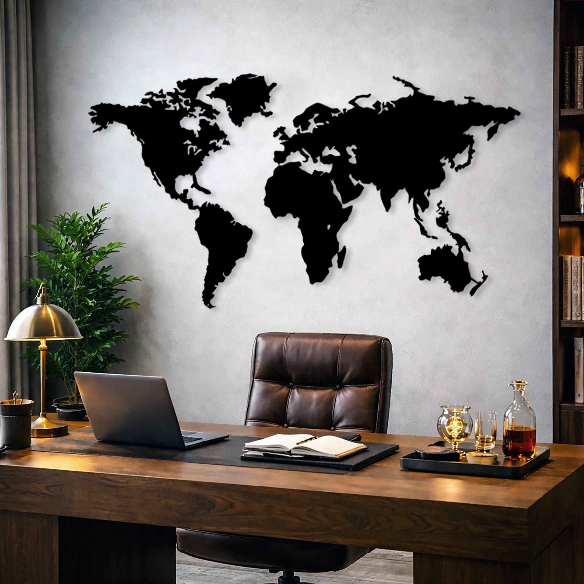 Gold black world map - Etsy 日本