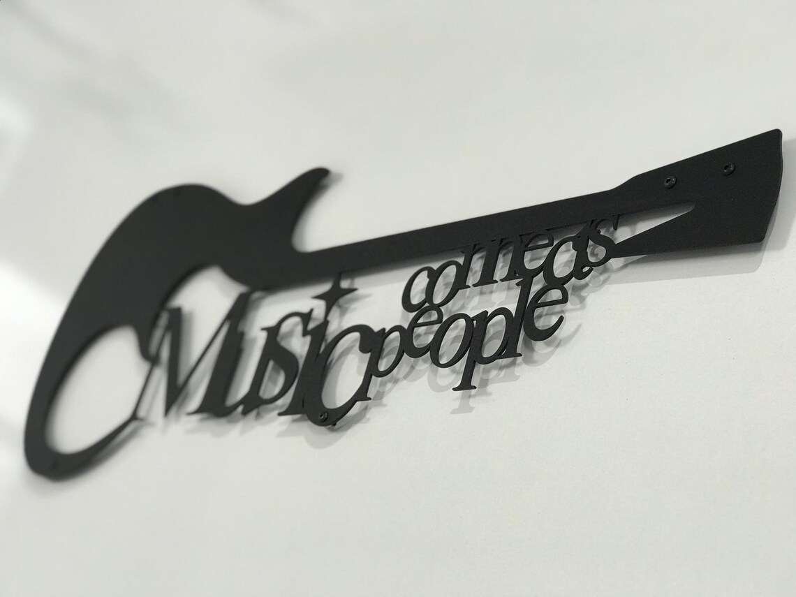 Guitar Metal Wall Decor Metal Wall Art Home Decor Metal Etsy