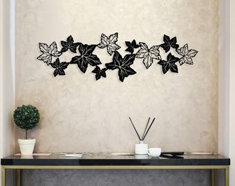 Large Metal Ivy Leaf Wall Art: Modern Living Room Decor