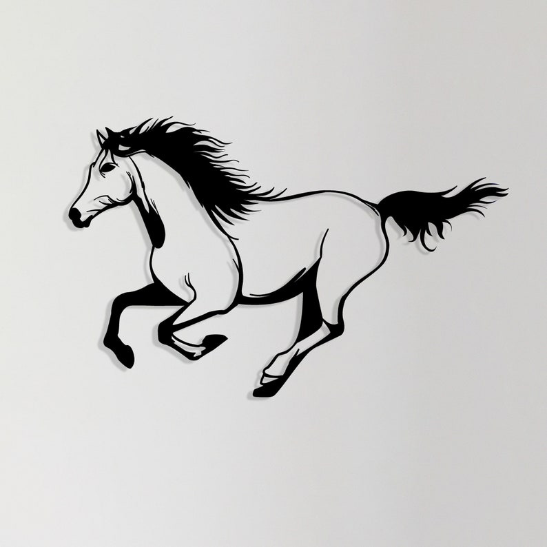 Metal Horse Wall Art Running Horse Metal Decor Home Office Etsy