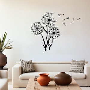 Dandelion with Flying Seeds, Metal Wall Art Decor, Nature  Home Decoration, Wall Hangings, Patel with Dandelion, Gift for mom, Home gifts