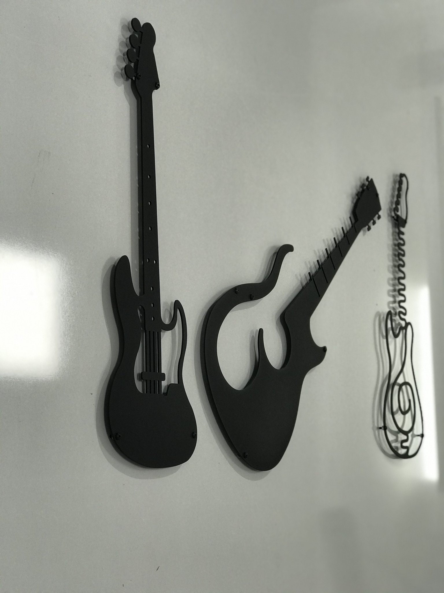 TRIPLE SET Guitars Metal Wall Decor Guitars Metal Metal Wall Etsy