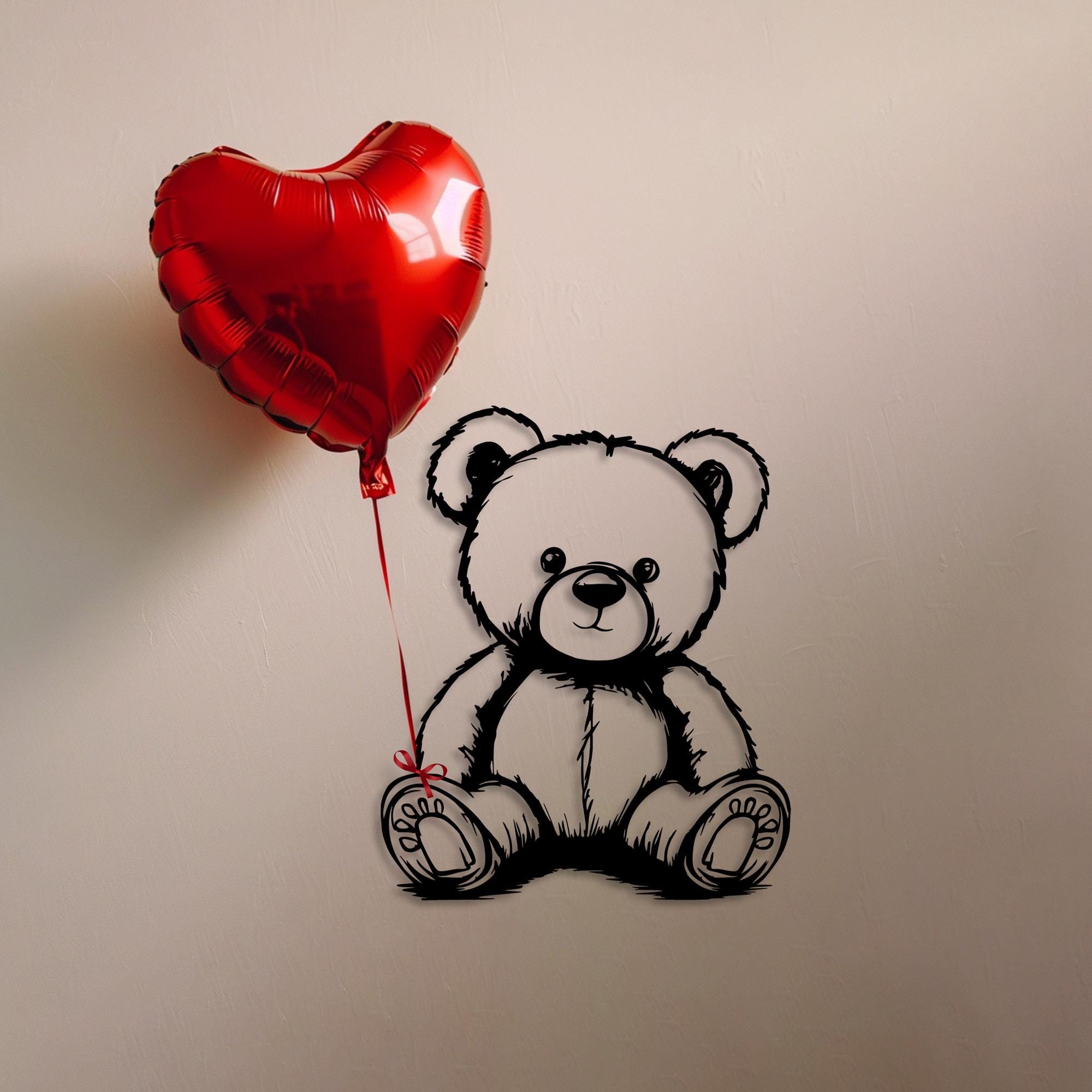Teddy Bear Metal Wall Art: Whimsical Home Decor - Etsy