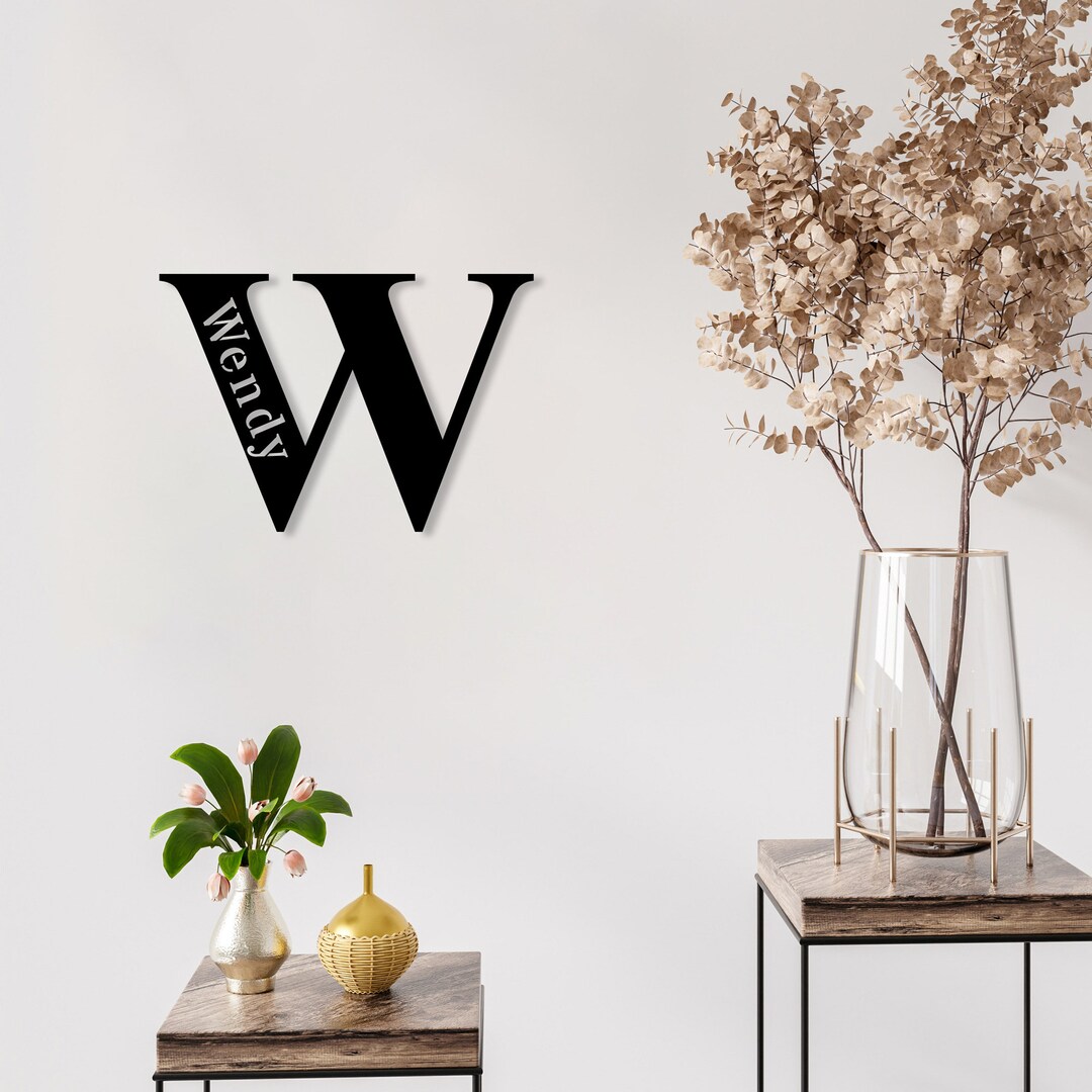 Custom Metal Monogram Sign: Personalized Family Name Wall Decor - Etsy