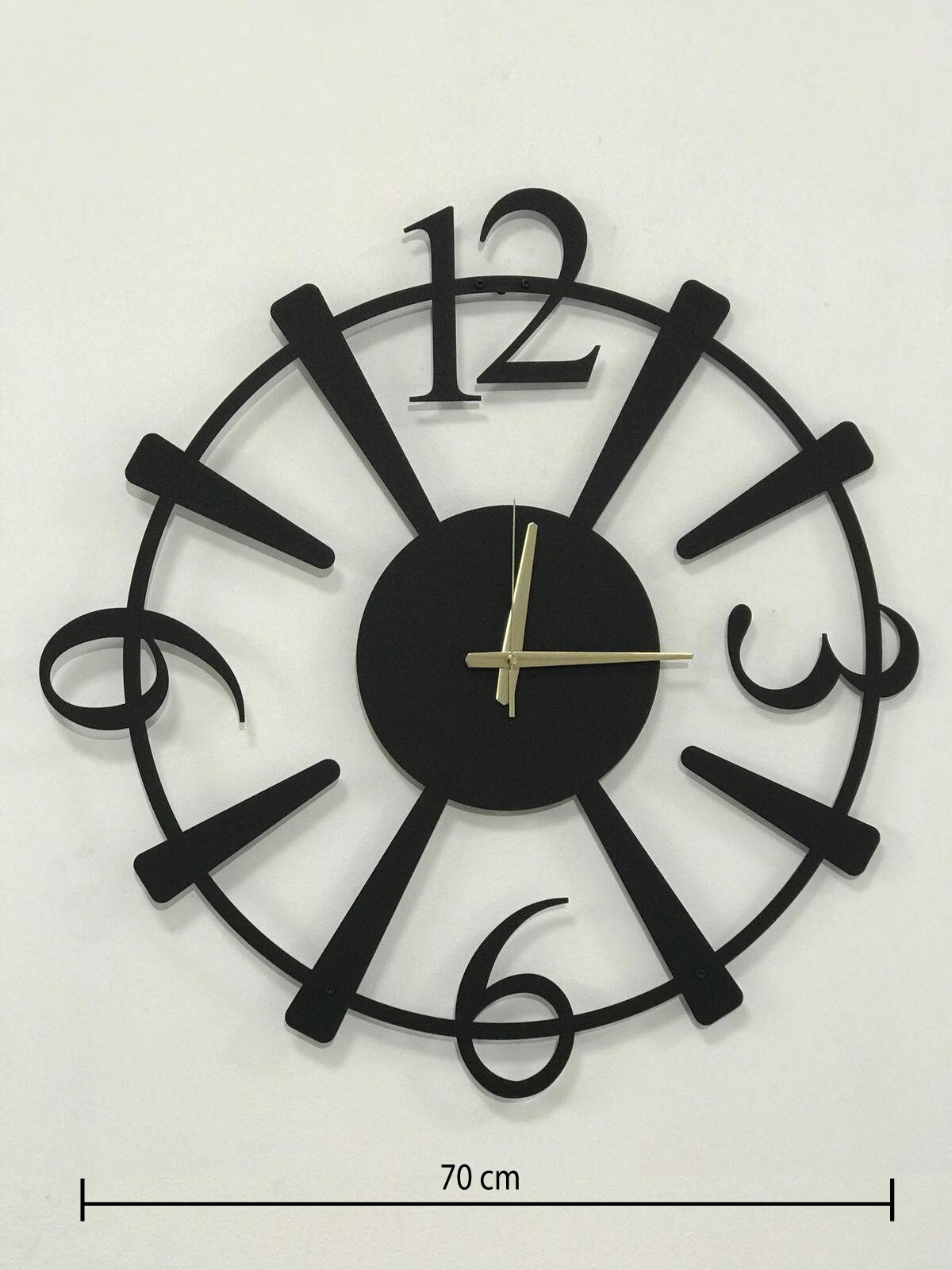 Black Metal Large Wall Clock Wanduhr Horloge Housewarming Etsy
