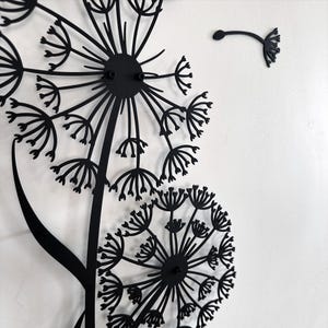 Metal Dandelion Wall Art: Floral Pusteblume with Flying Seeds image 13