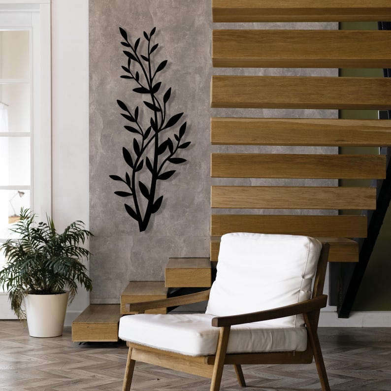 Metal Olive Tree Branch Wall Art, Modern Home Decor - Etsy