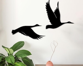 Flying Ducks Metal Wall Decor: Black Metal Animal Art