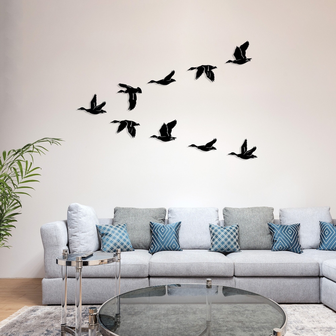 Flying Geese Metal Wall Art Goose Birds Decor Metal Birds Etsy