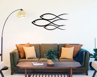 Metal Fish Wall Art: Modern Coastal Home Decor