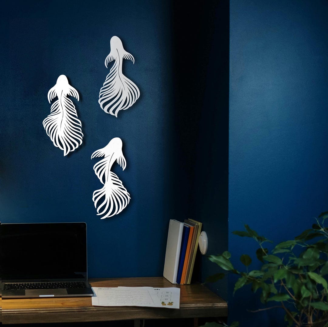 Metal Goldfish Wall Decor, Modern Fish Family Art - Etsy