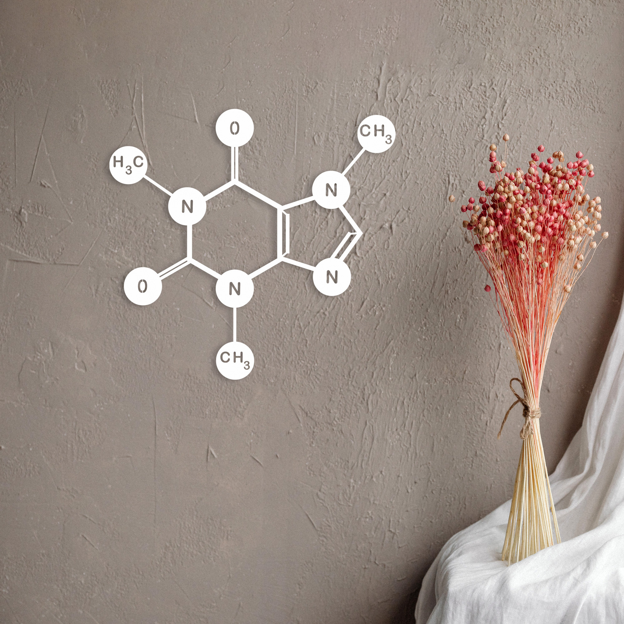 Caffeine Molecule Metal Wall Art: Chemistry Decor for Coffee Lovers - Etsy