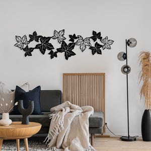 Large Metal Wall Decor Ivy Leaves, Metal Leaf  Wall Art, Oversized Wall Art, Living Room Wall Art, Wall Hangings, Leaf decor