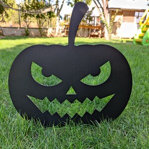 Halloween decoraties, pompoen metalen tuin decor, zwarte metalen tuin kunst, moderne deco, pompoen, Halloween decor, boom, bloempot decor