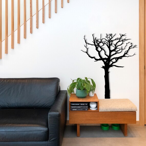 Tree Decorative Metal Wall Decor Black Wall Art Home Decor Etsy