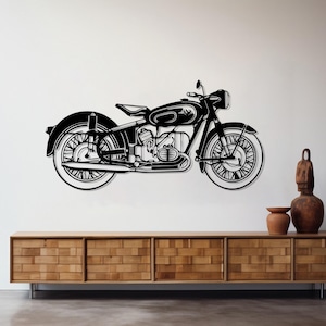 Motorcycle Wall Art - Metal Decor for Cafe & Garage, Unique Birthday Gifts for Dad, Father&#39;s Day Gift for Men