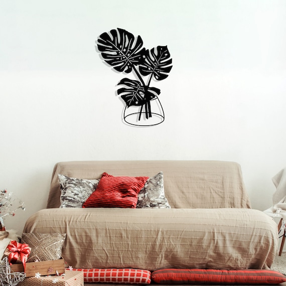 Monstera Blatt Metall Wandkunst: Moderne Pflanzen Dekoration - Etsy.de