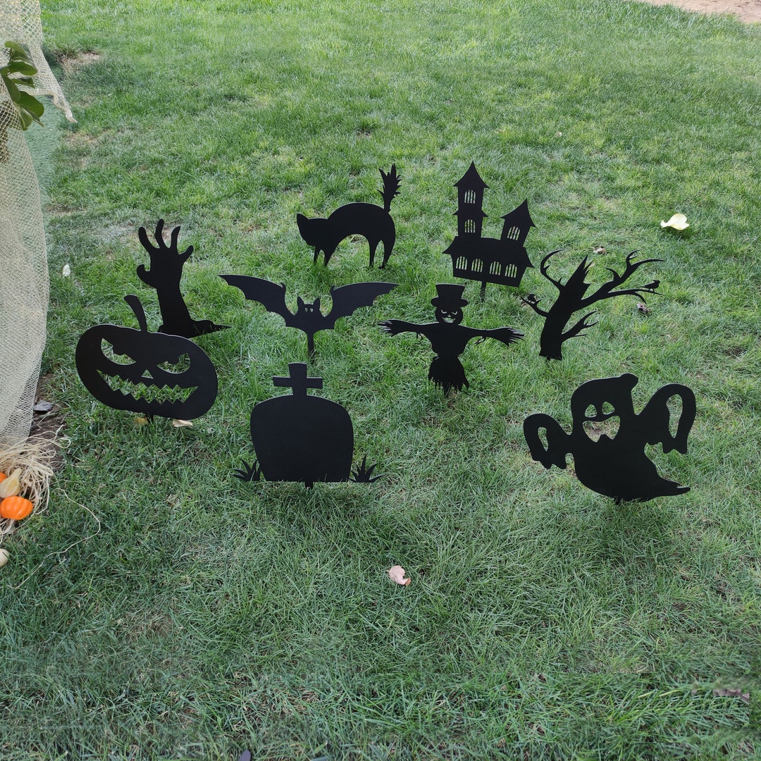 Halloween Decorations Set of Nine Pumpkin Scarecrow Ghost Etsy