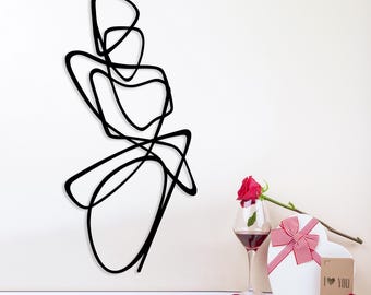 Abstrakte Paar Metallwandkunst, minimalistische Wohnkultur, Geschenk zum Valentinstag