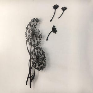 Metal Dandelion Wall Art: Floral Pusteblume with Flying Seeds image 17