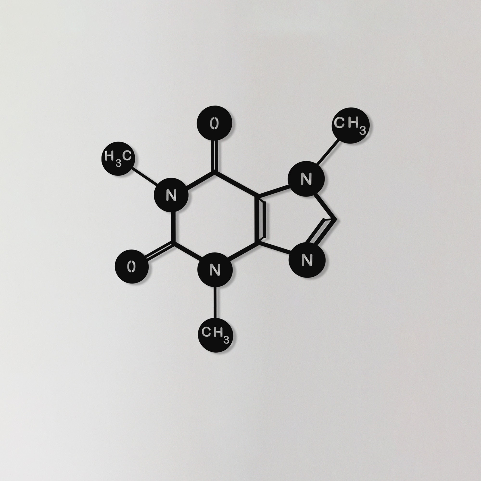 Caffeine Molecule Metal Wall Art: Chemistry Decor for Coffee Lovers - Etsy
