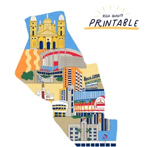 Parroquia Chiquinquira | Illustrated Map Printable | Venezuela Print | travel print