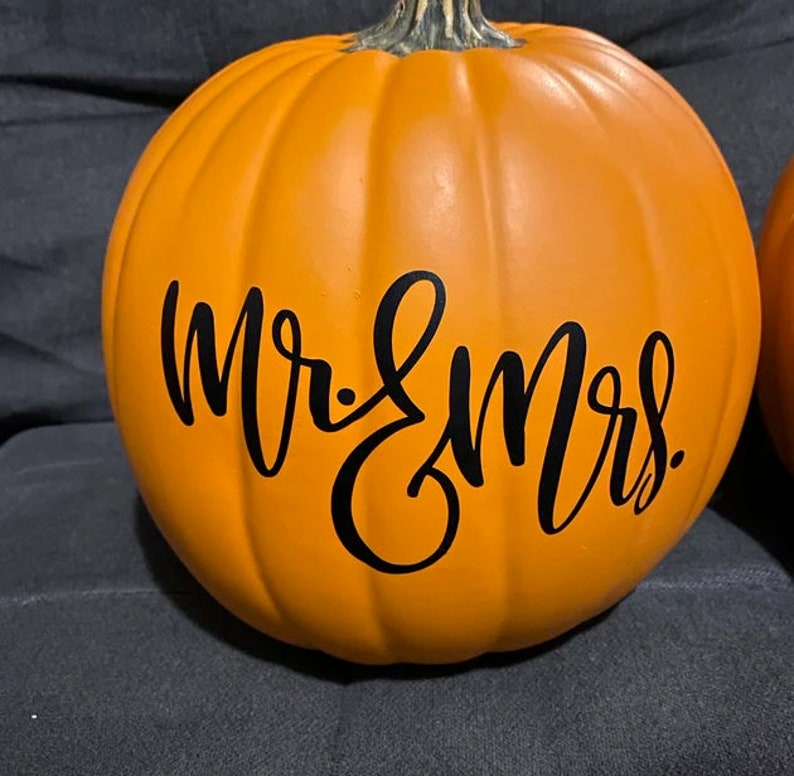 Mr and Mrs Pumpkin Decal Wedding Decals DIY Wedding Decor Fall Etsy