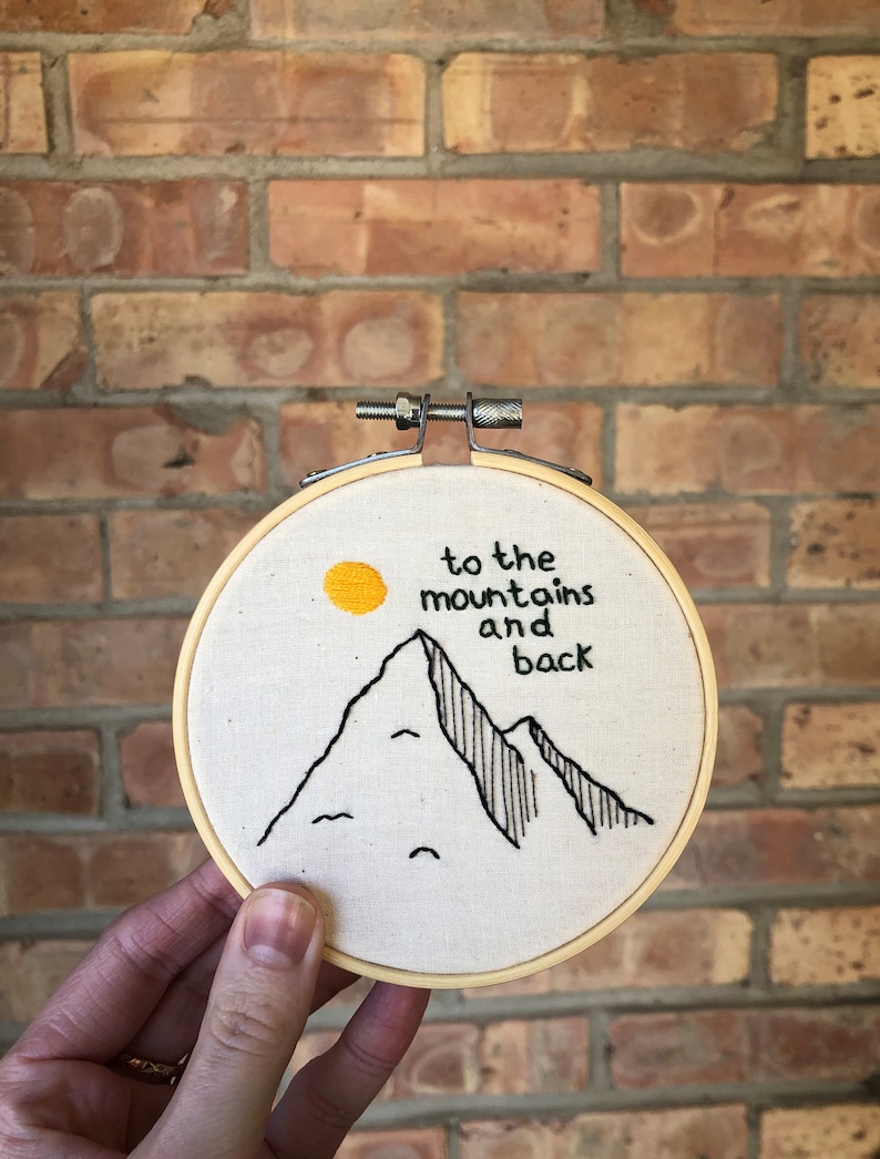 I love you to the mountains and back embroidery hoop set gifts for loved ones Anniversary gift Nature embroidery Cute wall decor to the mountains