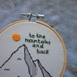 I love you to the mountains and back embroidery hoop set gifts for loved ones Anniversary gift Nature embroidery Cute wall decor image 3