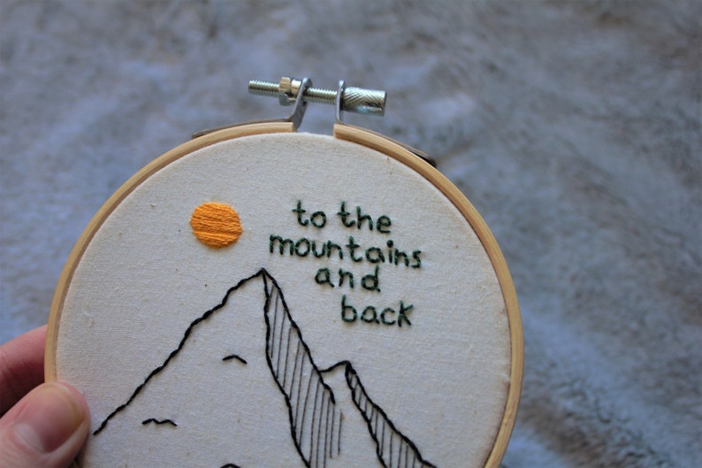 I love you to the mountains and back embroidery hoop set gifts for loved ones Anniversary gift Nature embroidery Cute wall decor image 3