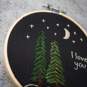 I love you to the mountains and back embroidery hoop set gifts for loved ones Anniversary gift Nature embroidery Cute wall decor image 8