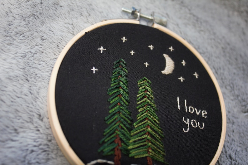 I love you to the mountains and back embroidery hoop set gifts for loved ones Anniversary gift Nature embroidery Cute wall decor image 8