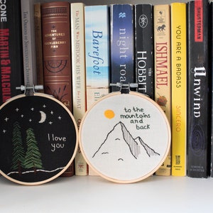 I love you to the mountains and back embroidery hoop set gifts for loved ones Anniversary gift Nature embroidery Cute wall decor image 7