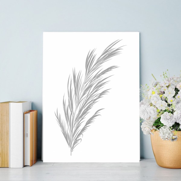 Pampas Grass Print, Pampas Grass decor, Grey Pampas, Beige Pampas, Large Prints, Home Decor, Grey Home decor