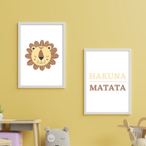 Playroom Print Bedroom Print Lion King Print Nursery Decor Hakuna Matata Print • Pastel Kids Room Wall Art Typography Nursery Print