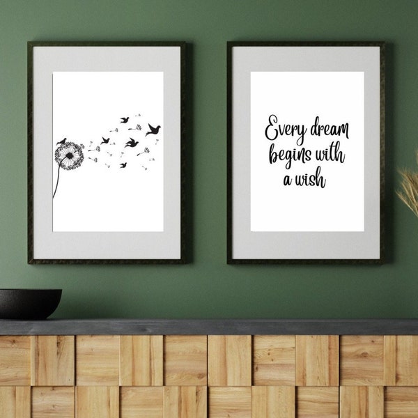 Dandelion Wall Art Etsy UK