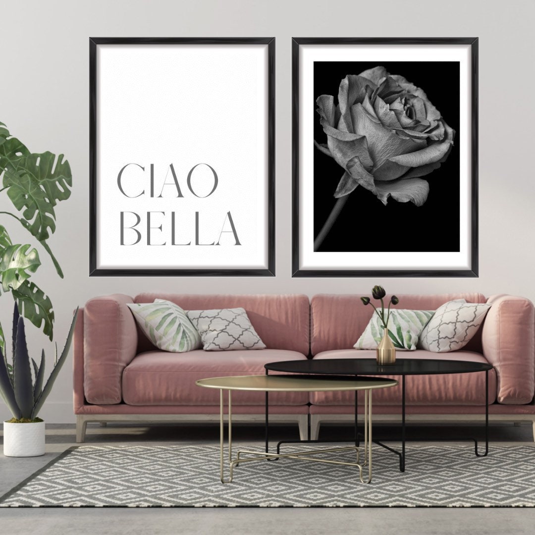 Ciao Bella Print Ciao Print Italian Print Black Rose Print Set