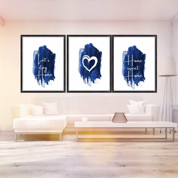 Navy Blue Wall Art Navy Prints Navy and White Home Print Etsy UK
