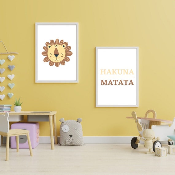 Hakuna Matata Print Lion Nursery Kids Bedroom Australia Hakuna Matata Print Lion Nursery, Lion King Toddler Bedroom