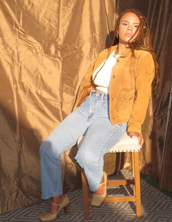 Contrast Stitch Leather Jacket - image 1