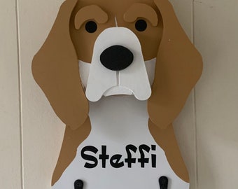Leash holder, many breeds available Beagle, NOT IMPORTED made in Michigan custom made, can be personalized, dog gift