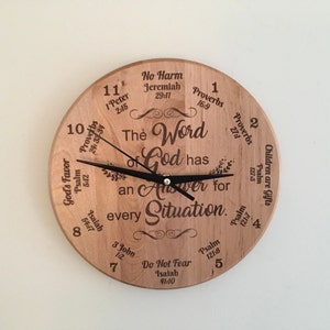 Christian clock, Bible verse clock,  Word of God, Wedding gift, Anniversary clock, Pastors gift, Housewarming clock,Pastoral anniversary