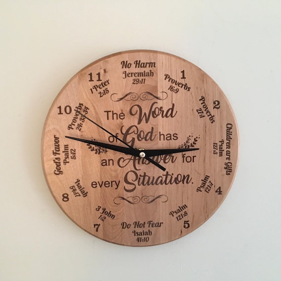 Christian Clock Bible Verse Clock Word of God Wedding Gift Etsy