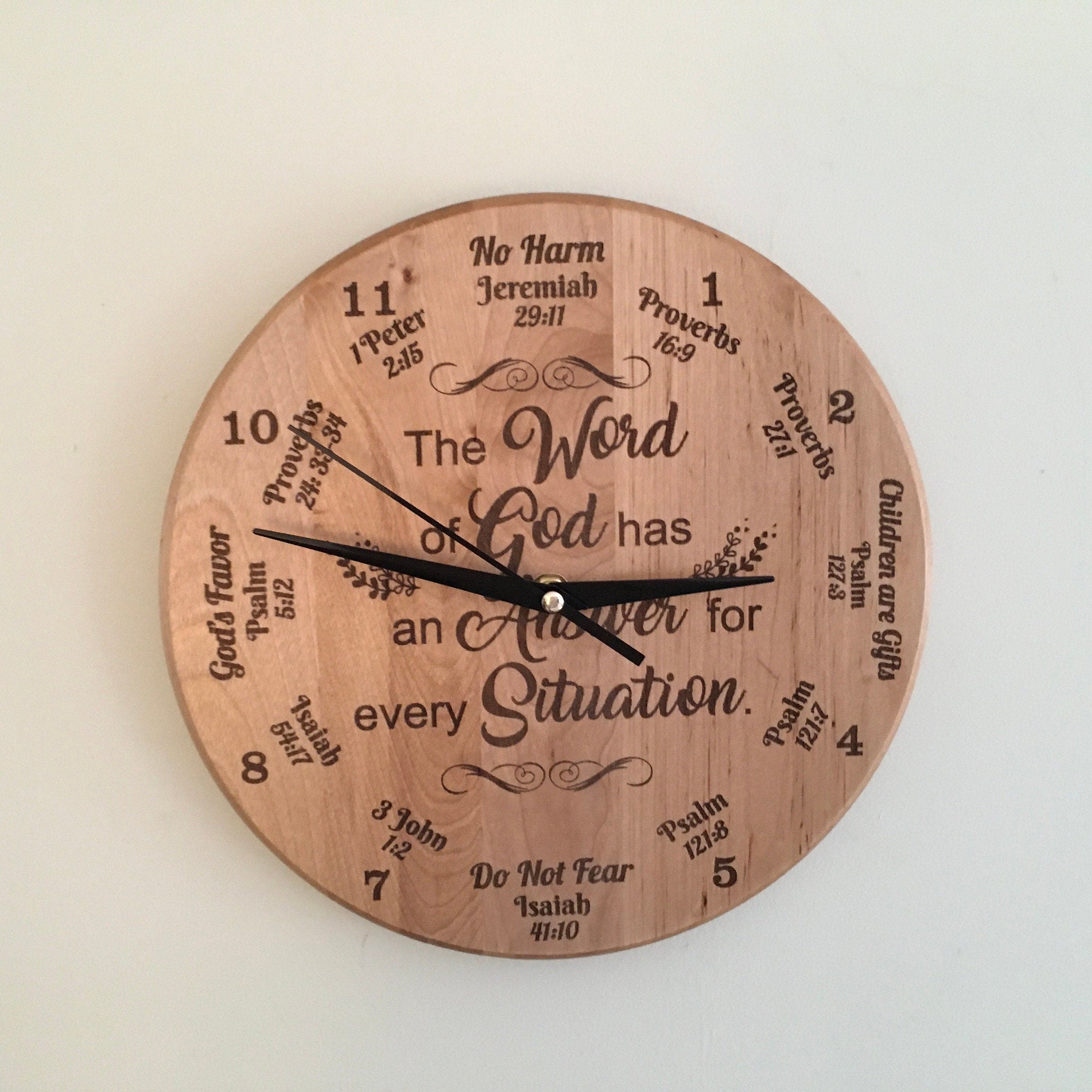 Christian clock Bible verse clock Word of God Wedding Etsy